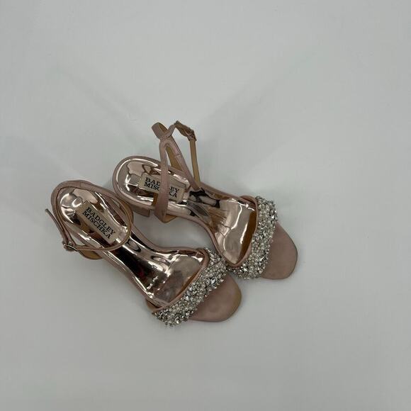 Badgley Mischka Blush Clara Block Heels Size 7 - Picture 3 of 13